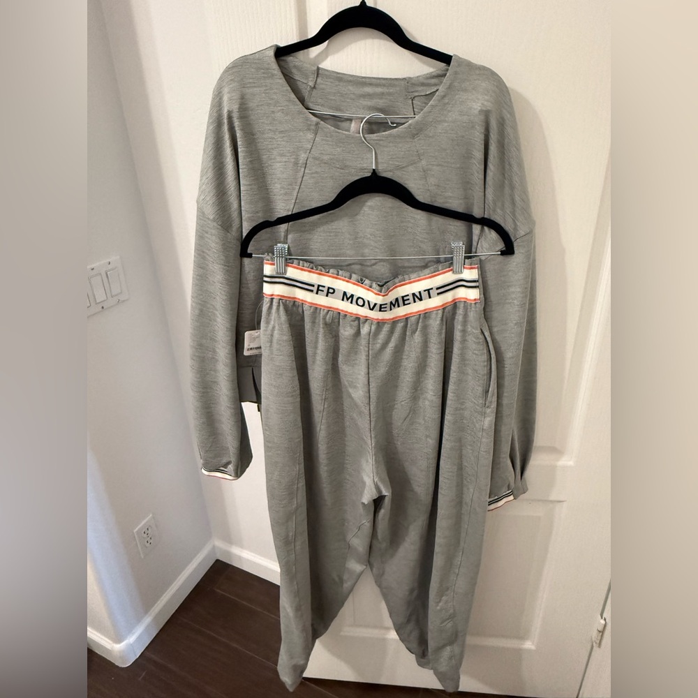 NWT FP Movement Jump Start Layer Set - Top and Bottom, Heather Grey
